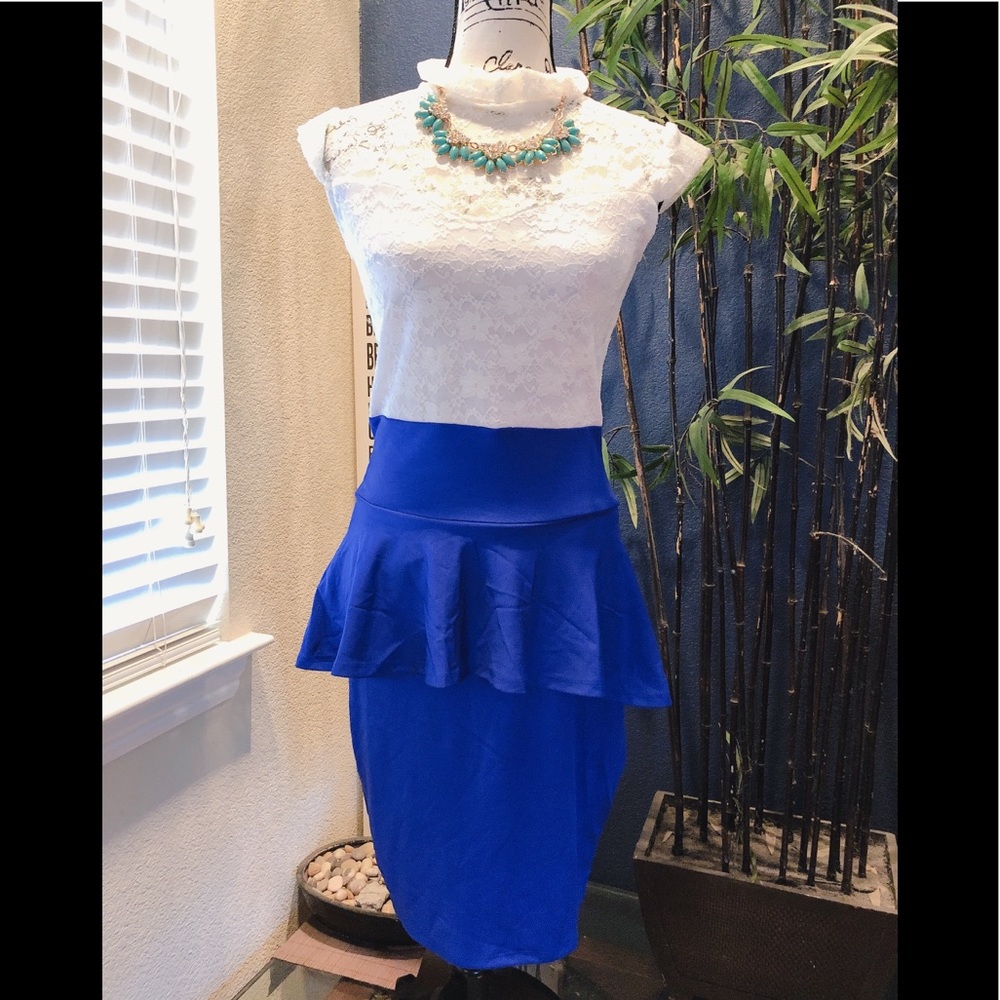 Sofia Dress in Red and Blue